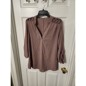 Charlotte Russe Woman's L Blouse- Mauve with cut out shoulders